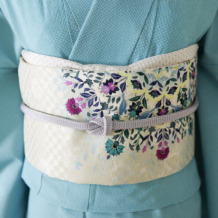 楽天市場】[正絹 名古屋帯] 召しませ花 一重太鼓 京袋帯 小花家紋