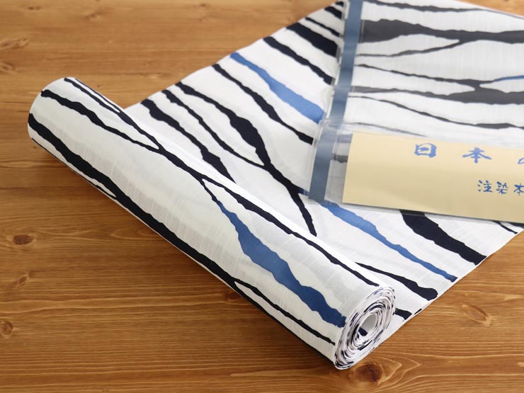 楽天市場】＼楽天カードで4倍DAY!／[本染め/注染] 浴衣 反物 粋縞(白