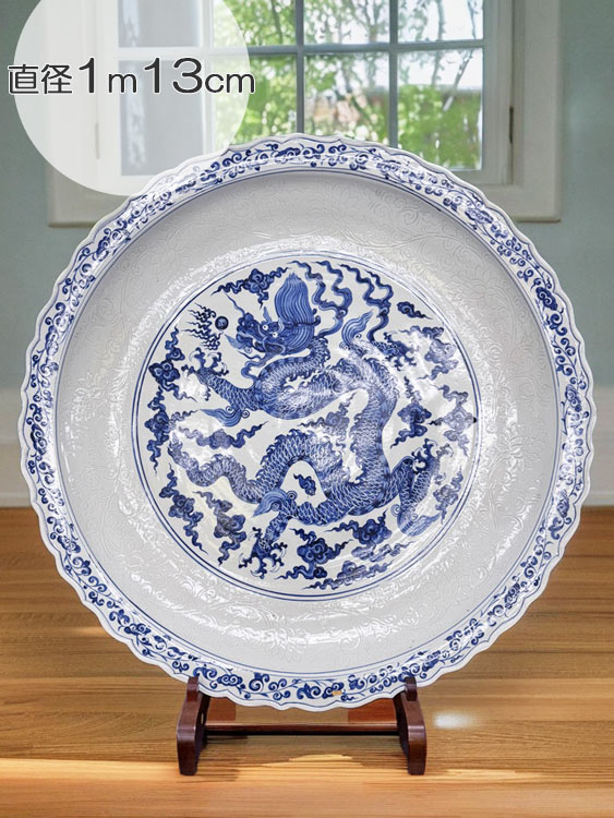 中国 1970年代 景徳鎮製 粉彩祥瑞紋大皿4点 送料込み260104 中国 1970