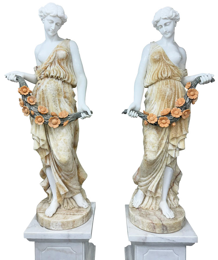 楽天市場】天然大理石彫刻 もてなしのヴィーナス ペア H192cm 薔薇