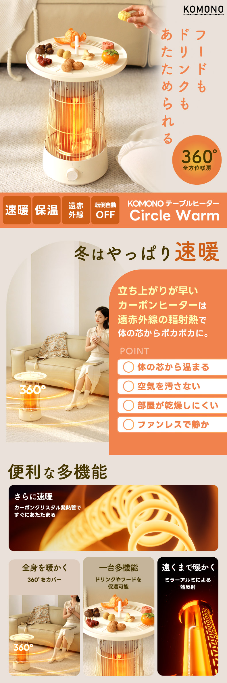 楽天市場】【抽選で最大P全額還元】ヒーター 電気ストーブ カーボン