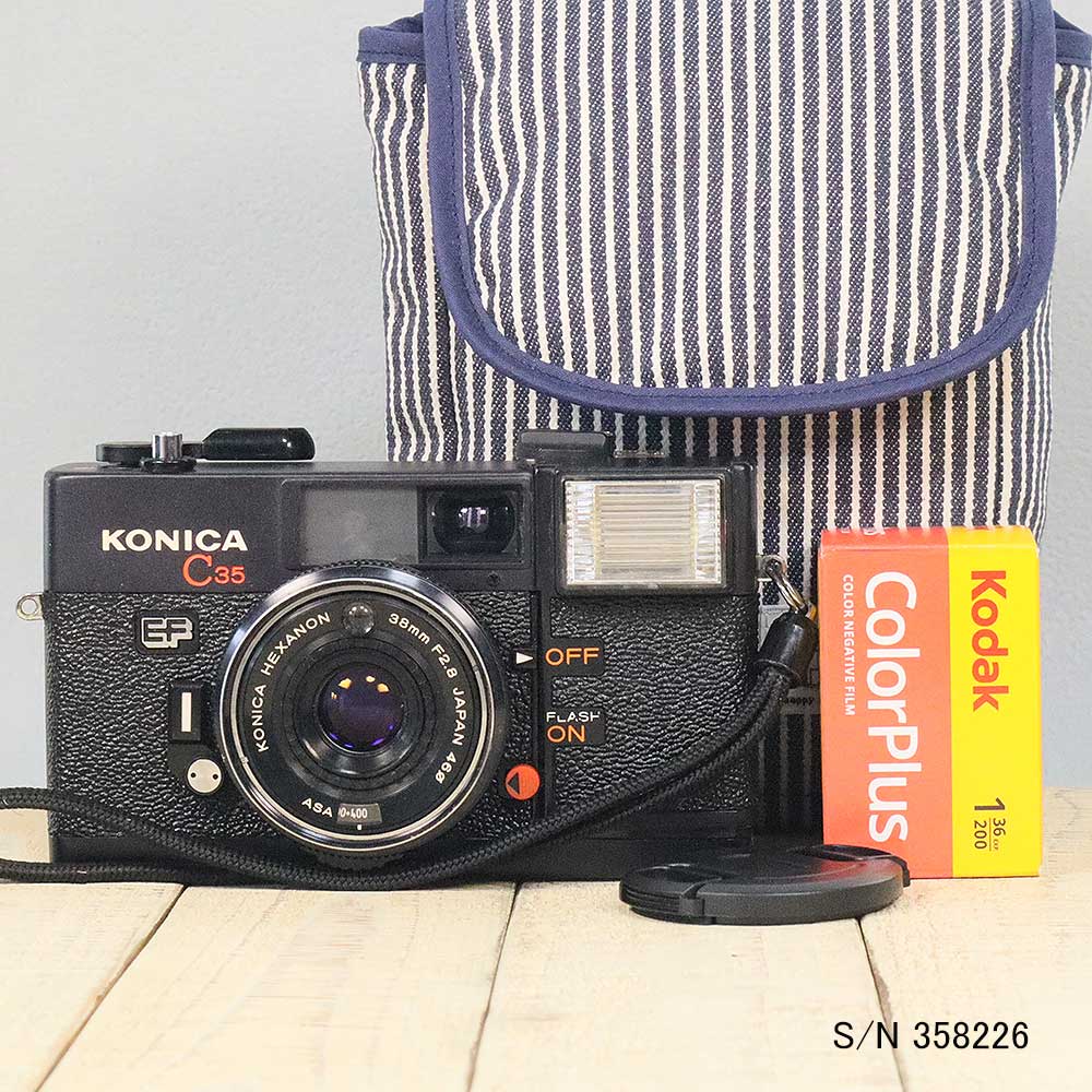 中古】【送料無料】【保証付 】KONICA C35 EF S/N 358226（ケース