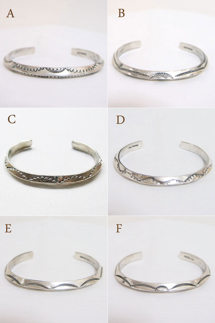 インディアン ジュエリー ナバホ スタンプワーク シルバーバングル