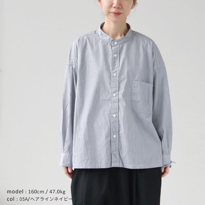 楽天市場】PRIT プリット｜40/1ブロードストライプ スタンドカラー