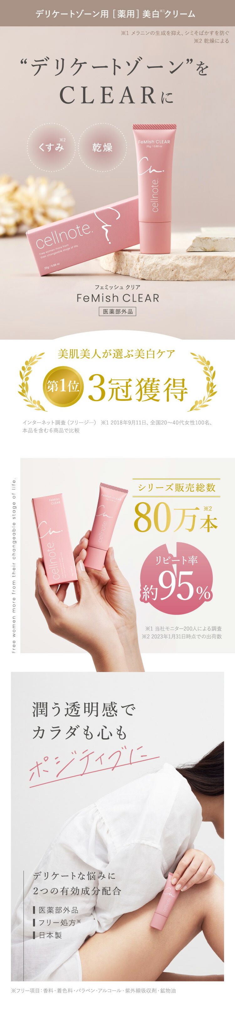 楽天市場】▽【公式】cellnote.FeMish CLEAR フェミッシュクリア 25g