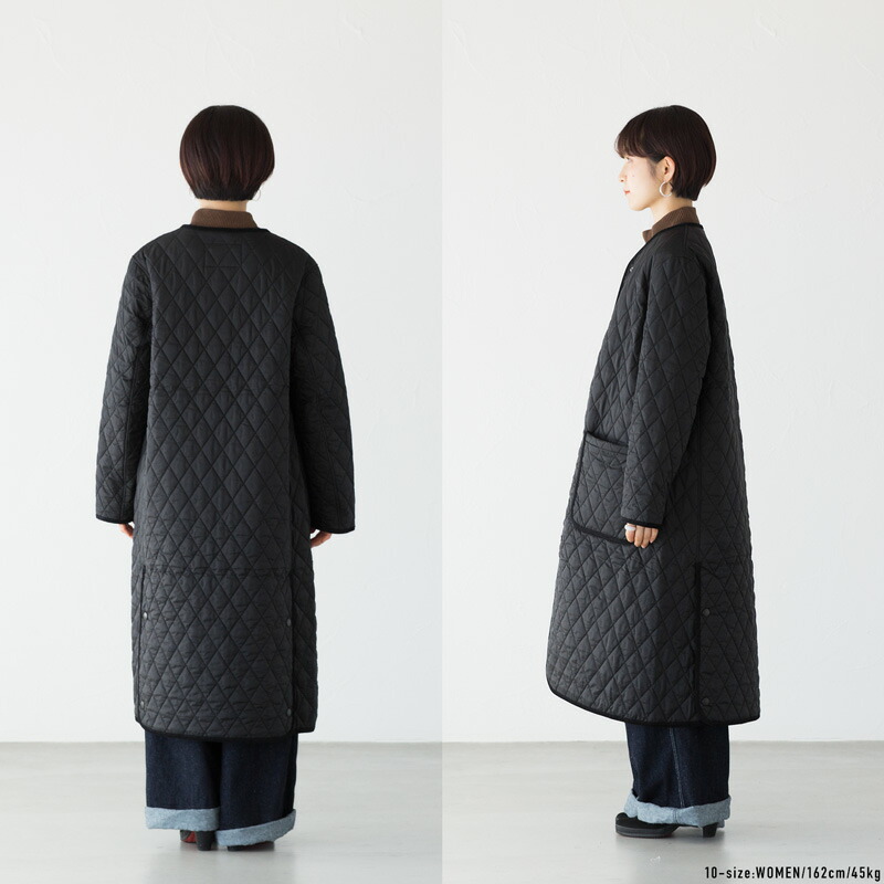 楽天市場】バブアー レディース ラウンドカラー キルティング ロング