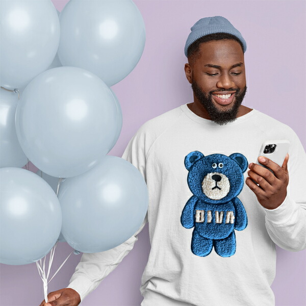 キャラ目くま もこもこ ぷくぷく ふわふわ ワッペン クマ 刺繍