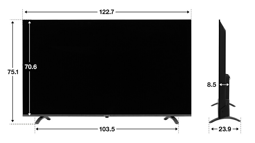 4Kフレームレステレビ 55v型 SUNRIZE | モダンデコ