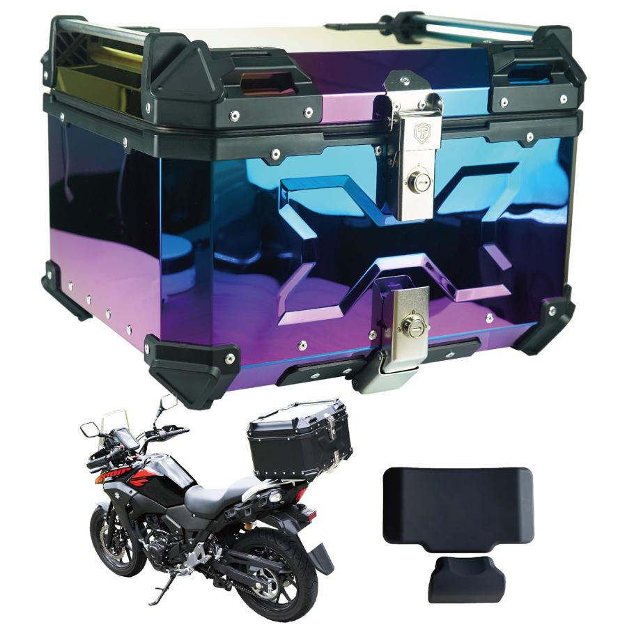 楽天市場】バイクリアボックス 約55L 防水 トップケース リアボックス