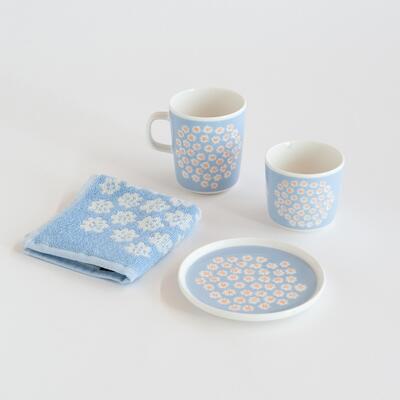 楽天市場】プケッティ ライトブルー×ホワイト ミニタオル（マリメッコ