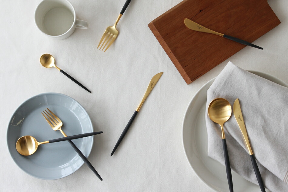 ゴア／GOA ブラック×ゴールド カトラリー（クチポール／Cutipol