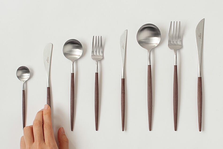 ゴア／GOA ブラウン×シルバー カトラリー（クチポール／Cutipol