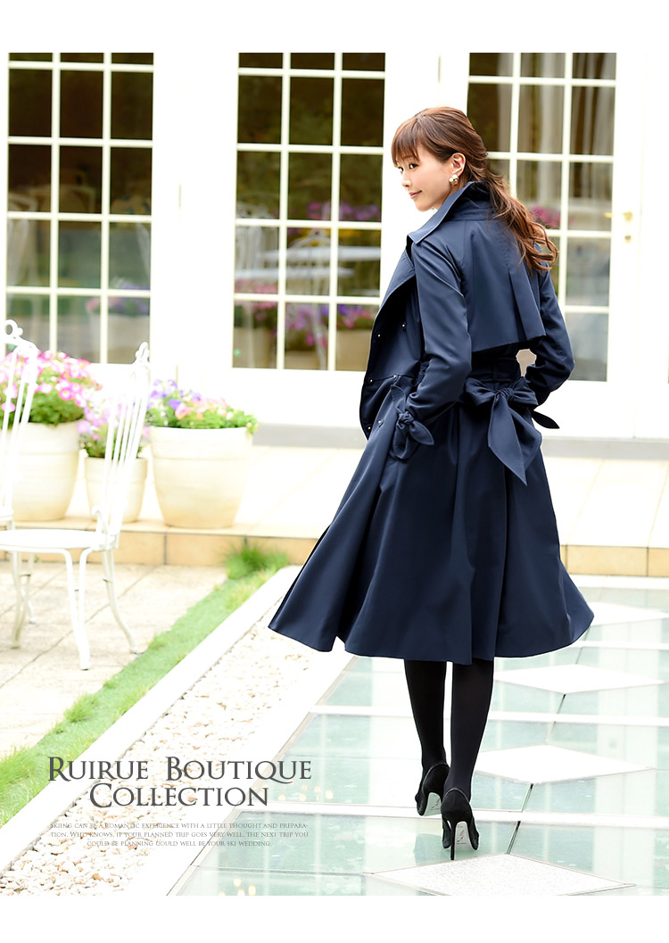 タッチリボンカフストレンチコート「K485」-RUIRUE BOUTIQUE