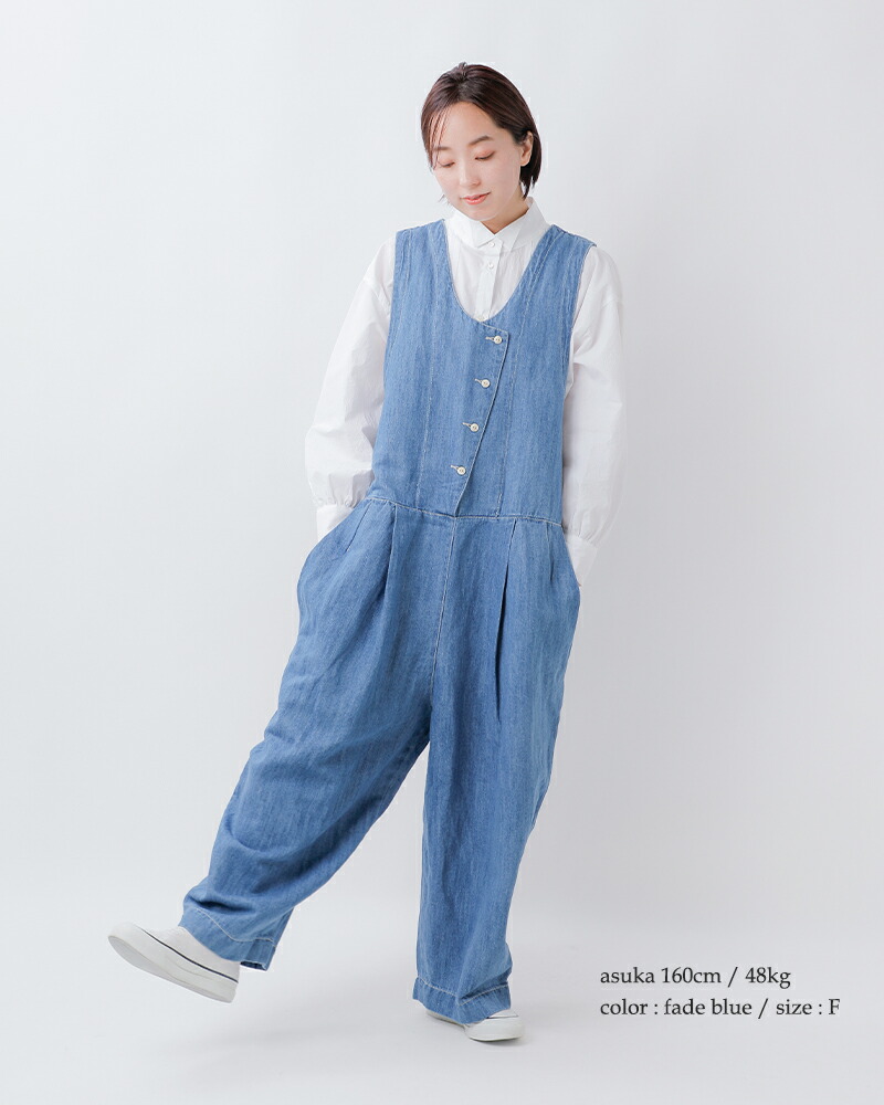 楽天市場】tumugu ツムグ コットン リネン デニム オールインワン