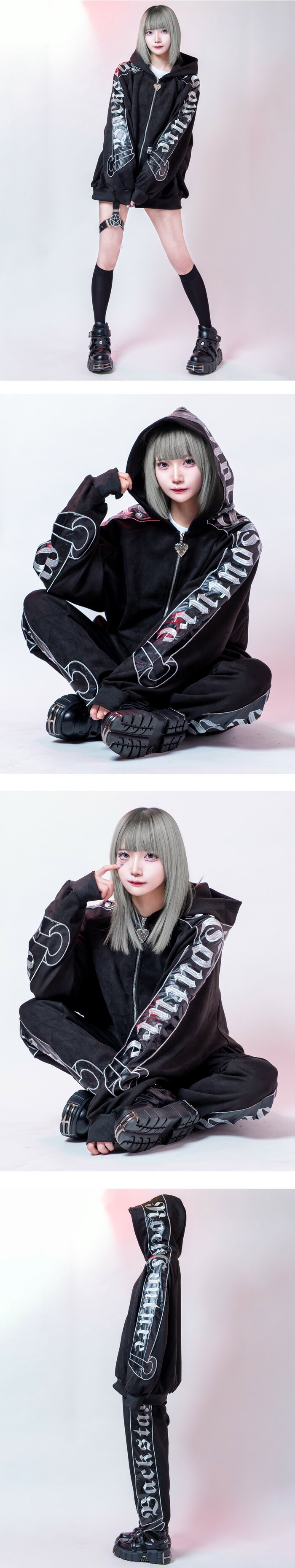 PIRATES OF DEATH(パイレーツ オブ デス)ロゴ刺繍 ジップアップ