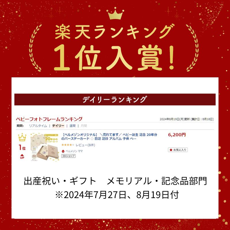 楽天市場】【楽天1位】 ベビー誕生 記念 20年分のバースデーカード