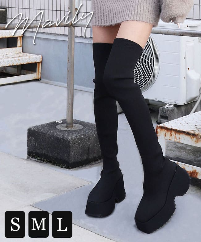 厚底ニーハイブーツ | レディースギャルファッション通販BLACKQUEEN