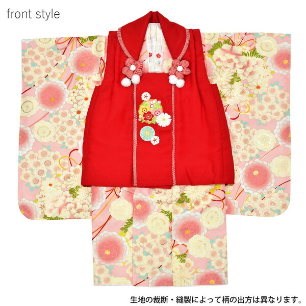 七五三 着物 3歳 女の子 ブランド被布セット komachi kids 「赤