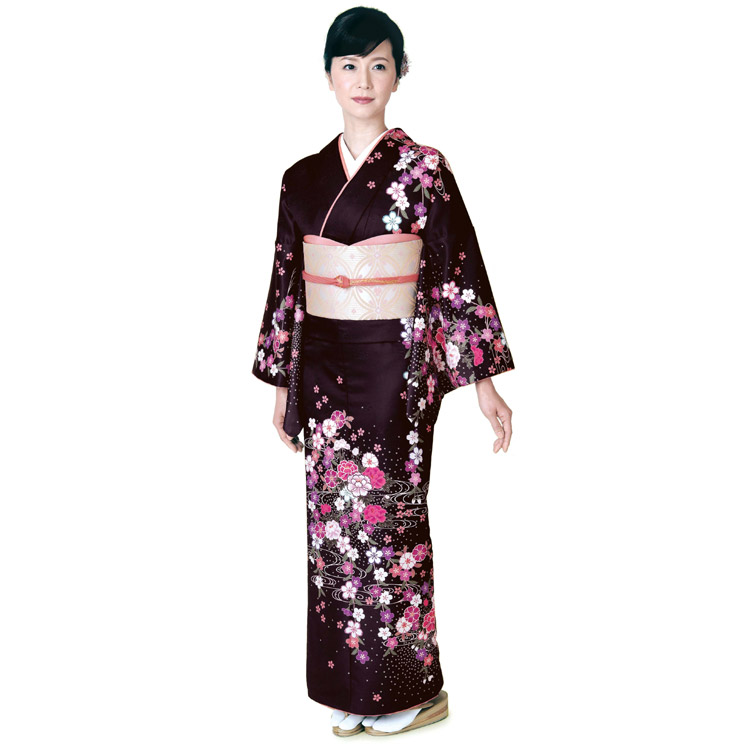 楽天市場】洗える着物 訪問着 セット 18点フルセット 濃赤紫地 桜
