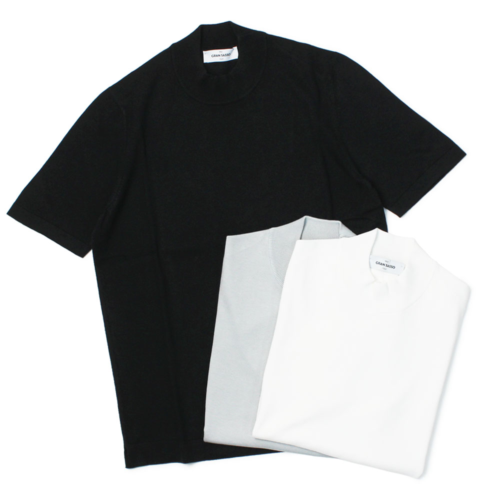 グランサッソ / GRANSASSO / モックネック ニット Tシャツ / 12G
