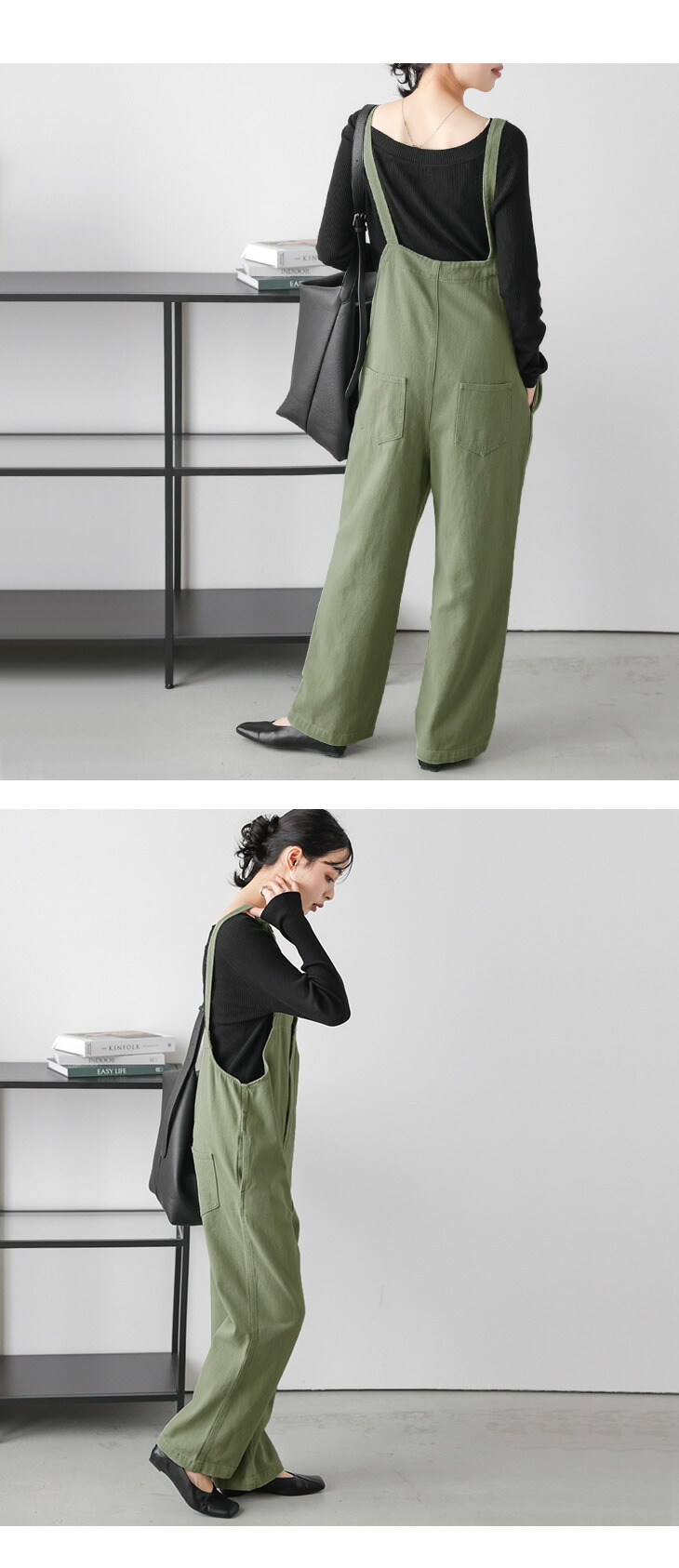 フロントジップ デニム オーバーオール サロペット レディース