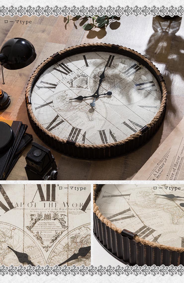 楽天市場】【送料無料】アンティーク 壁掛け時計 大型 ラージ 60cm