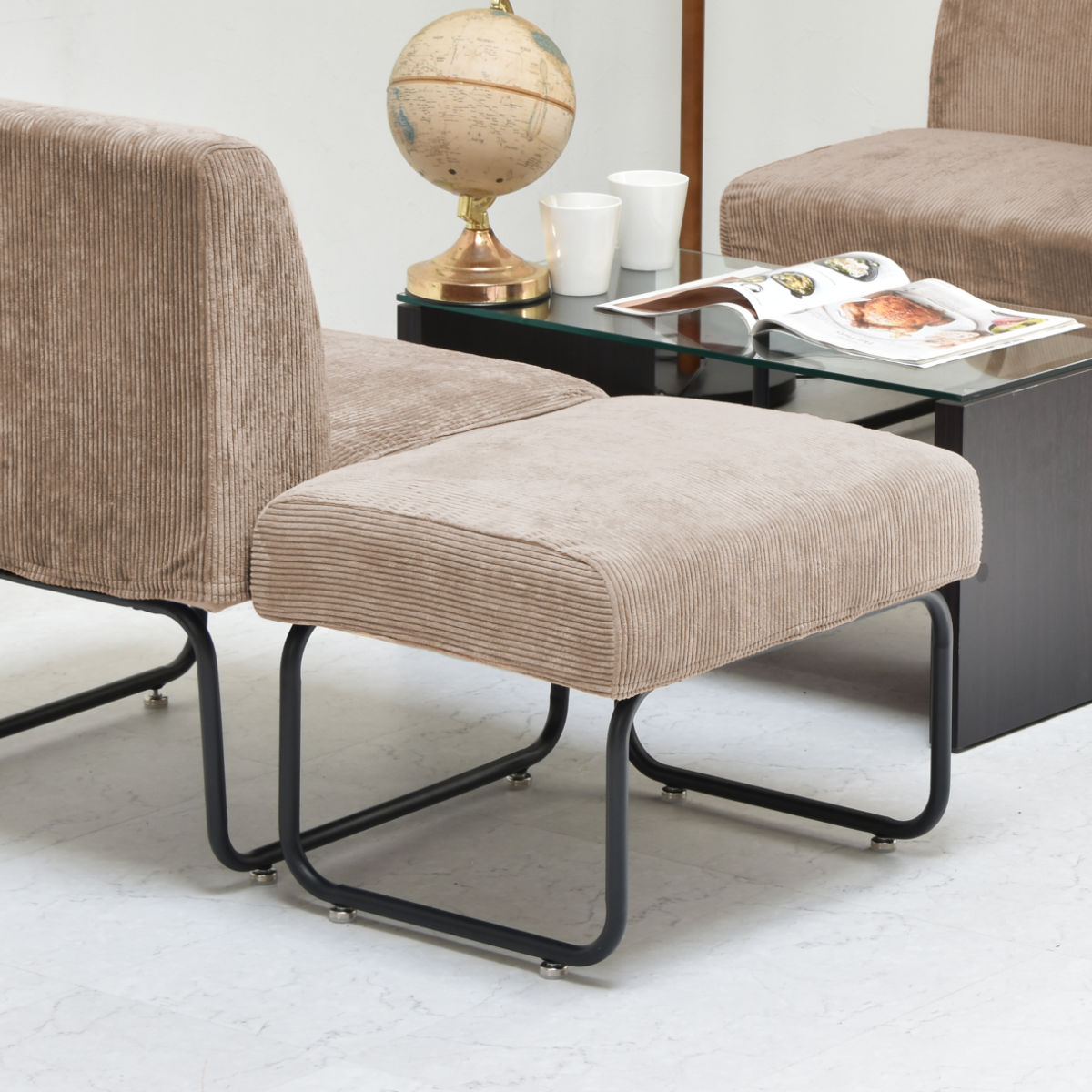 楽天市場】オットマン 座面高42cm スツール コーデュロイ （ 足置き