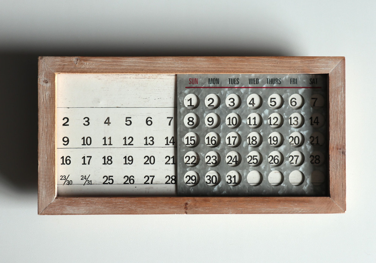 楽天市場】万年カレンダー WOODEN PERPETUAL CALENDAR MINI 掛け置き