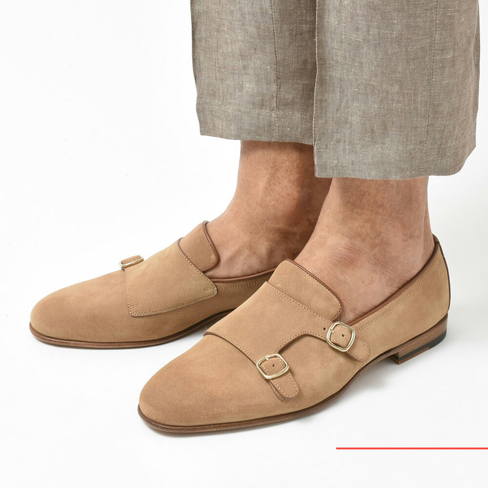 SANTONI（サントーニ）カーフスエードダブルモンクストラップ