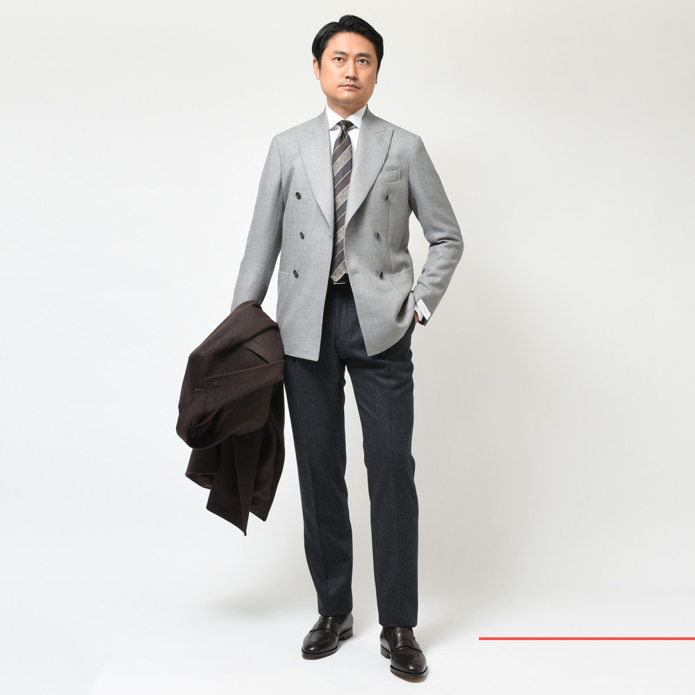 De Petrillo（デ ペトリロ）ウールホップサック6Bダブルジャケット