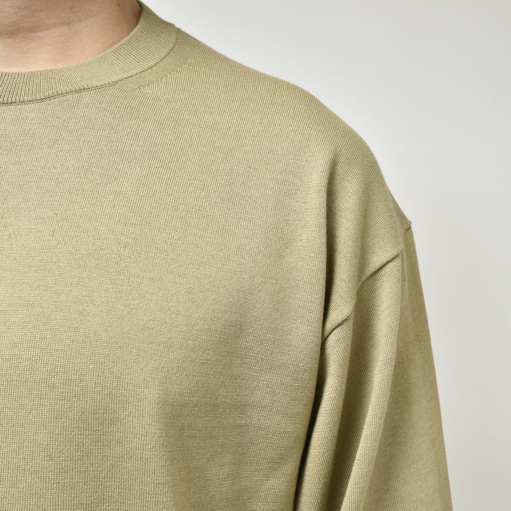 SALE】YLEVE（イレーヴ）ハイゲージギザコットンクルーネックニット