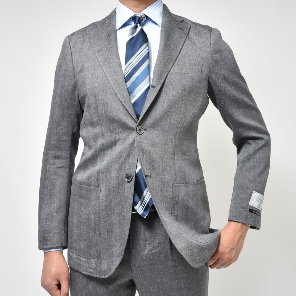 SALE】guji（グジ）リネンウールヘリンボーン3Bジャケット(MADE BY