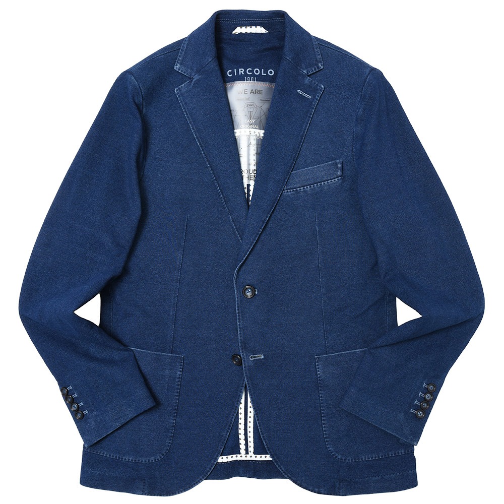 CIRCOLO1901（チルコロ1901）コットンデニムライクジャージ2B