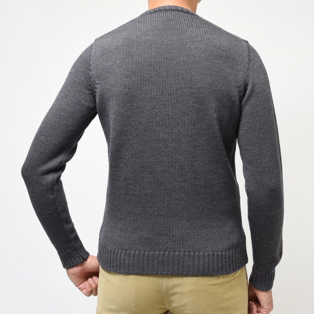 ZANONE（ザノーネ）5ゲージウールソリッドクルーネックニット GIRO