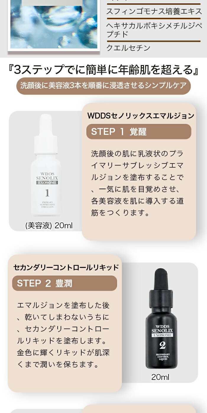 楽天市場】WDDS SENOLIX EXOSOME セノリックス ヒト幹細胞 エキス DDS