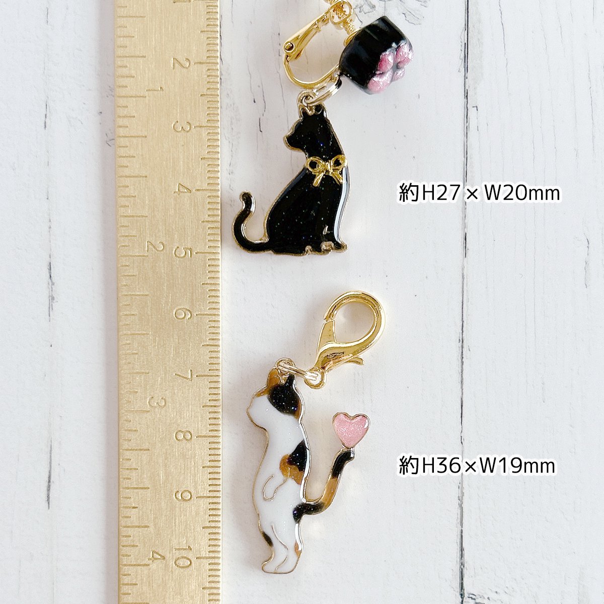 猫のチャーム デコ土台 - 手作り雑貨屋 * 雑貨好きによる雑貨好きの