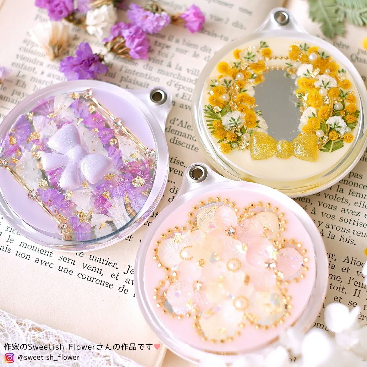 楽天市場】【デコ土台】スライドミラー サークル レジン土台