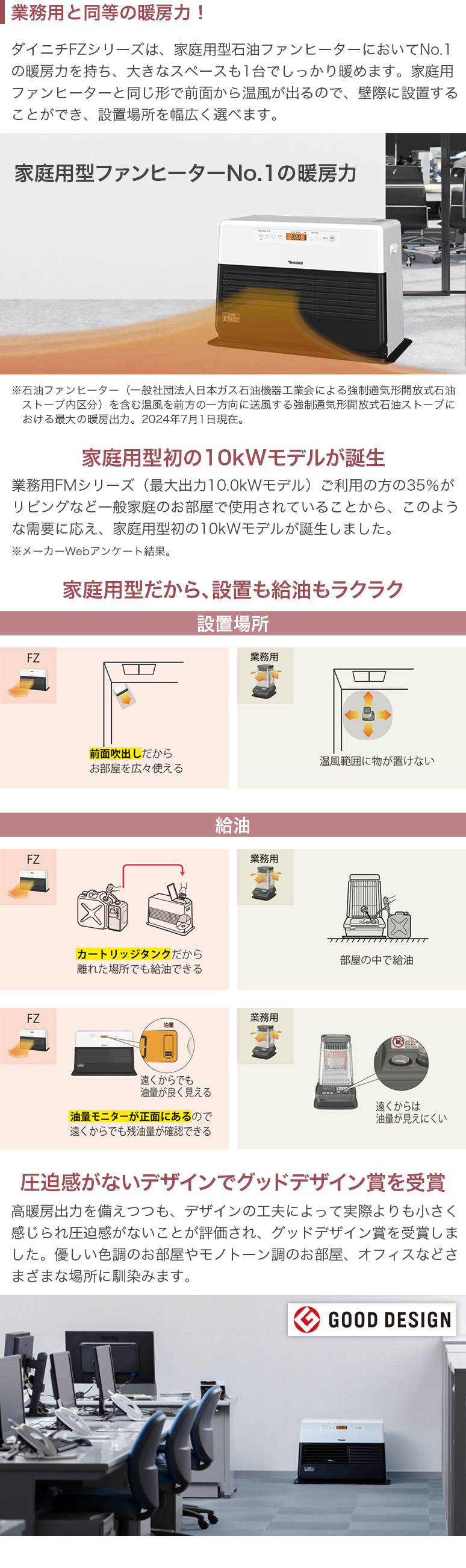 楽天市場】3年保証 暖房力 No.1 石油ファンヒーター FZシリーズ 大容量