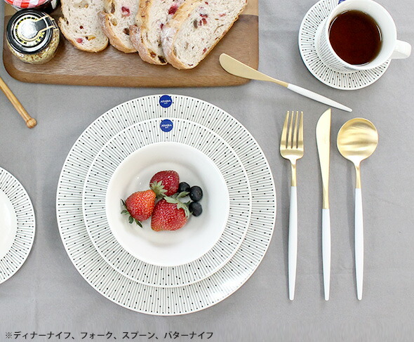 クチポール（Cutipol） ゴア/GOA ホワイトマットゴールド 箸 + 箸置き