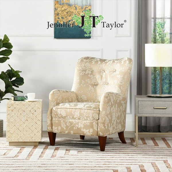 アームソファ パーソナルチェア 花柄 ベージュ ジェニファーテイラー