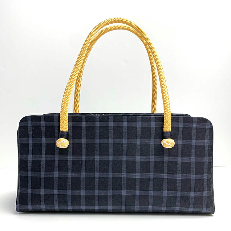 大島紬の利休バッグ 格子柄 和装バッグ さんび 京都 日本製 | さんび