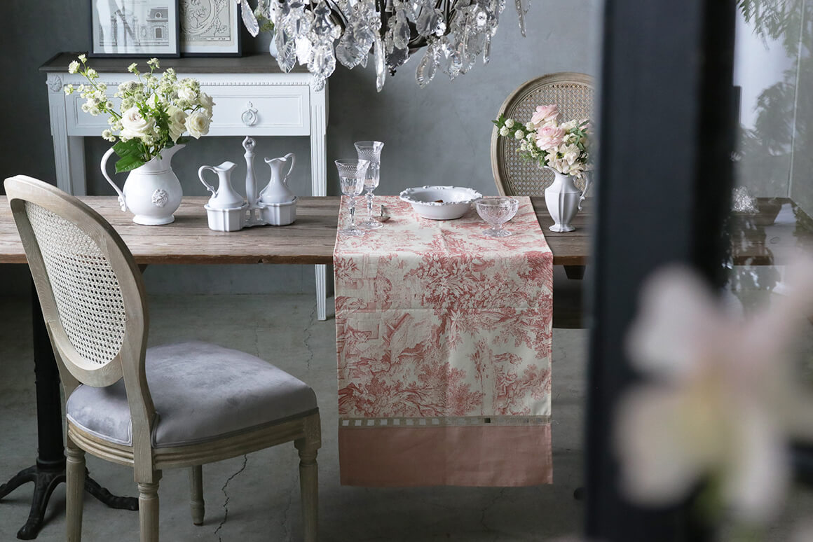 楽天市場】Borgo delle tovaglie ランナー トワルドジュイ ピンク