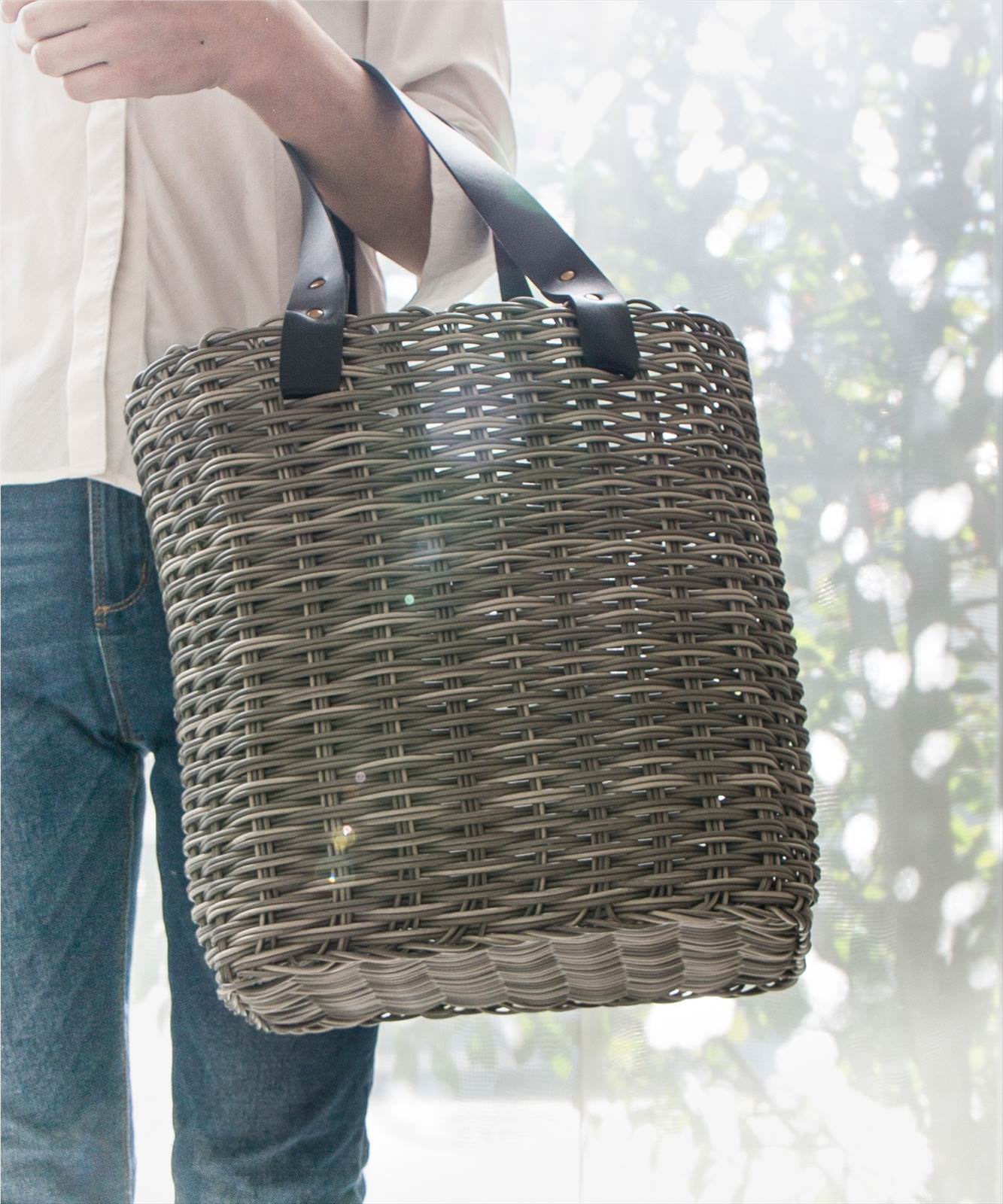 楽天市場】シンプルでおしゃれなカゴバッグ｜ポリラタンのストローを