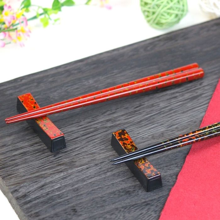 楽天市場】【送料込み】小林漆器 津軽塗 夫婦箸・箸置きセット 唐塗 呂