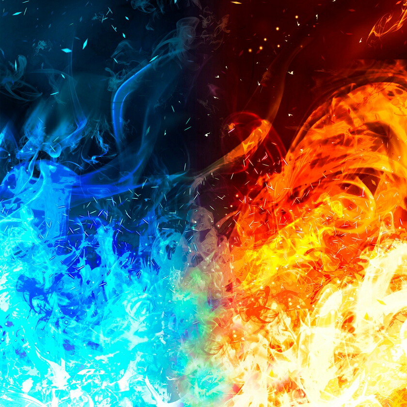 CBA CBH 専用背面デザインシート】 赤と青のエフェクト アート 芸術