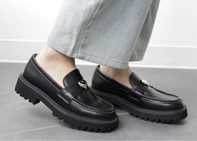 ハートモチーフ軽量厚底ローファー△返品不可 | SESTO(セスト