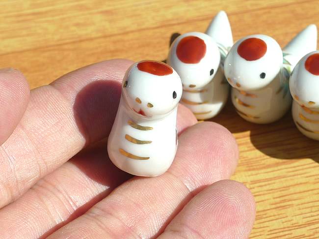 干支巳迎春草花箸置きセット - 京焼清水焼 松韻堂