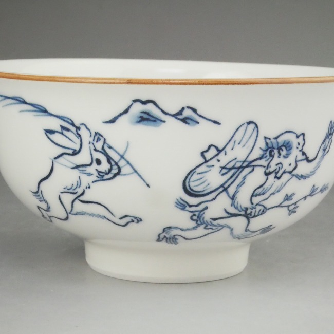 鳥獣戯画ご飯茶碗 陶あん 小単品 - 京焼清水焼 松韻堂