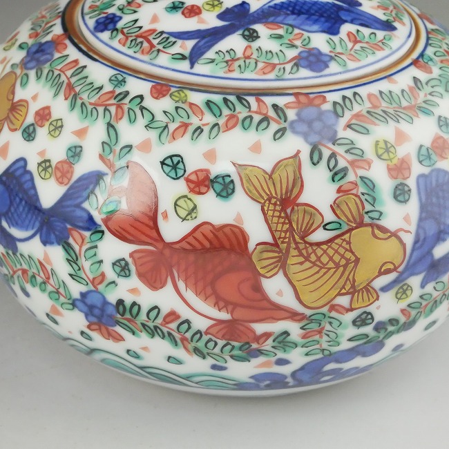 万暦赤絵魚藻紋急須 春晃 - 京焼清水焼 松韻堂