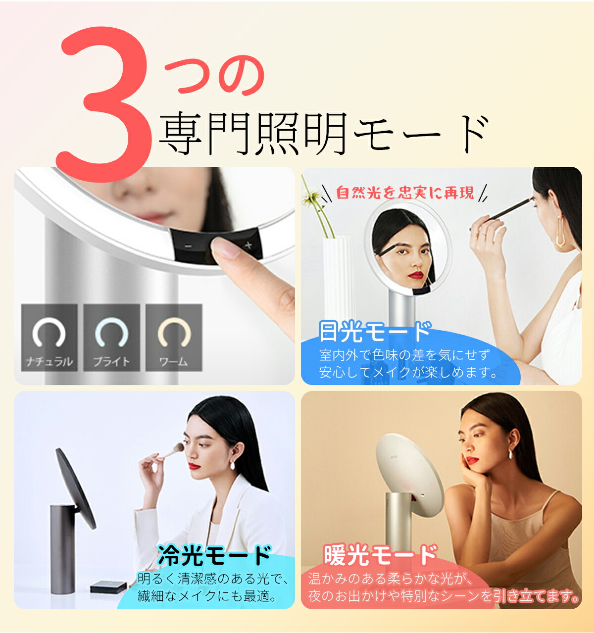 楽天市場】AMIRO アミロ スマートセンサー 女優ミラー 卓上ミラー 化粧